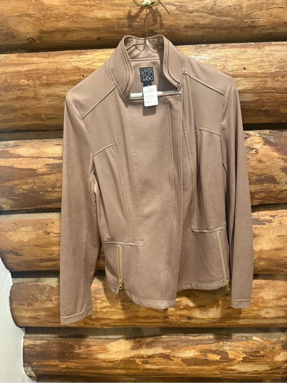 🤎Anthropologies M CLARA SUNWOO Women's Taupe Jacket with Zip Pockets